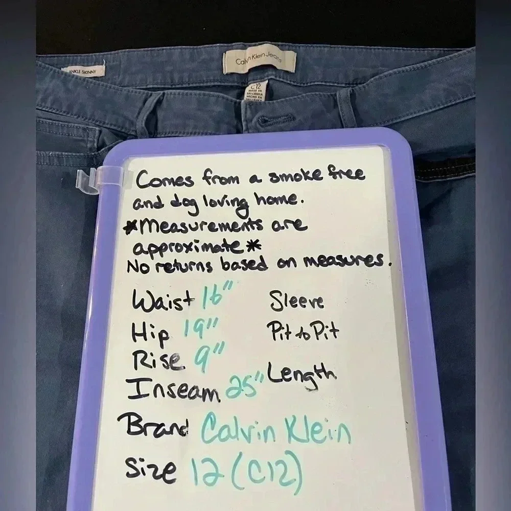 Calvin Klein Jeans size 12 slate blue ankle skinny pants EUC - Picture 6 of 12